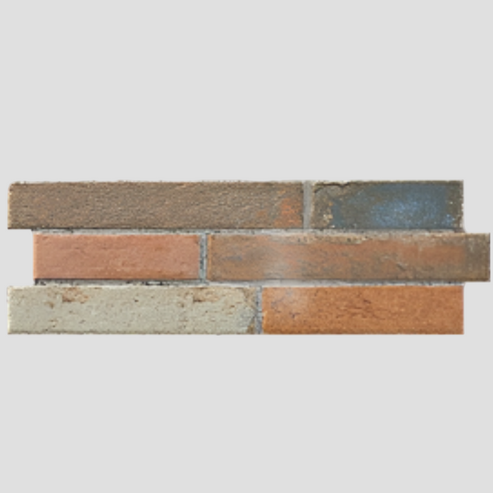 Aged Multi-Coloured Brick Porcelain Split Face Effect Tiles
