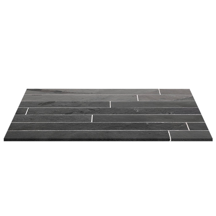 Brazilian Black Riven Slate Cladding Strips