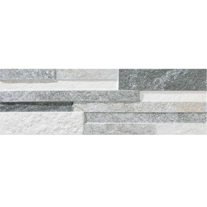 Large Sample of Silver Grey Porcelain Split Face Effect Tile (260x170x10mm)