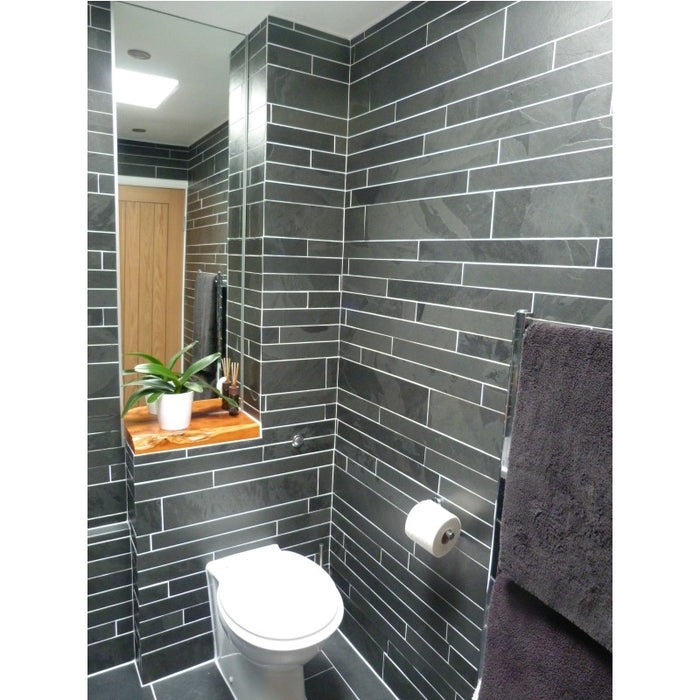 Brazilian Black Riven Slate Cladding Strips