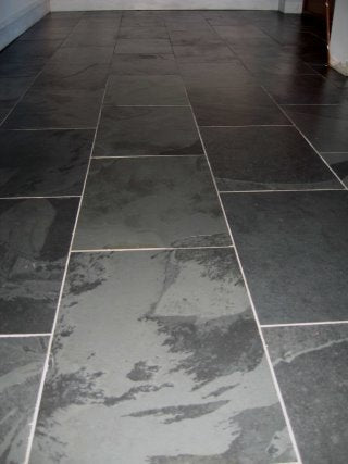Black Riven Slate Floor Tiles