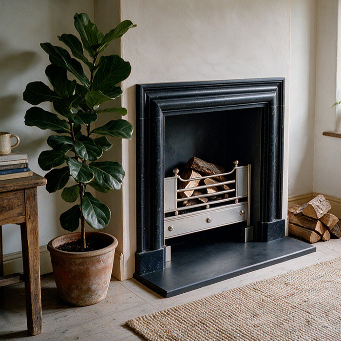 Brazilian Black Honed Slate Hearth
