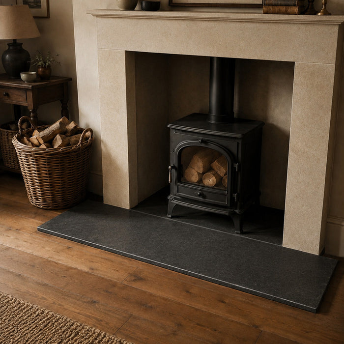 Black Honed Granite Hearth