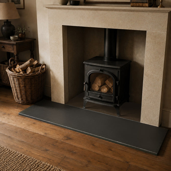 Black Honed Granite Hearth