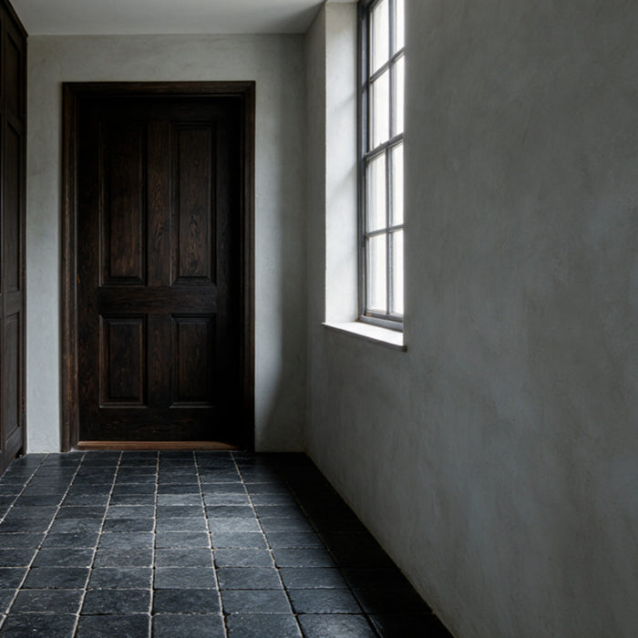 Heritage Black Squares - Distressed Limestone