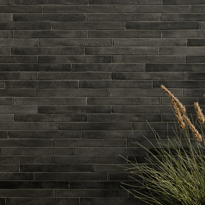 Long Brick Effect Grey Porcelain Tile