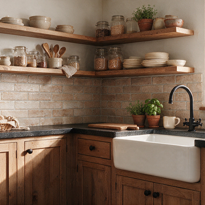 Traditional Brick Beige Porcelain Tile