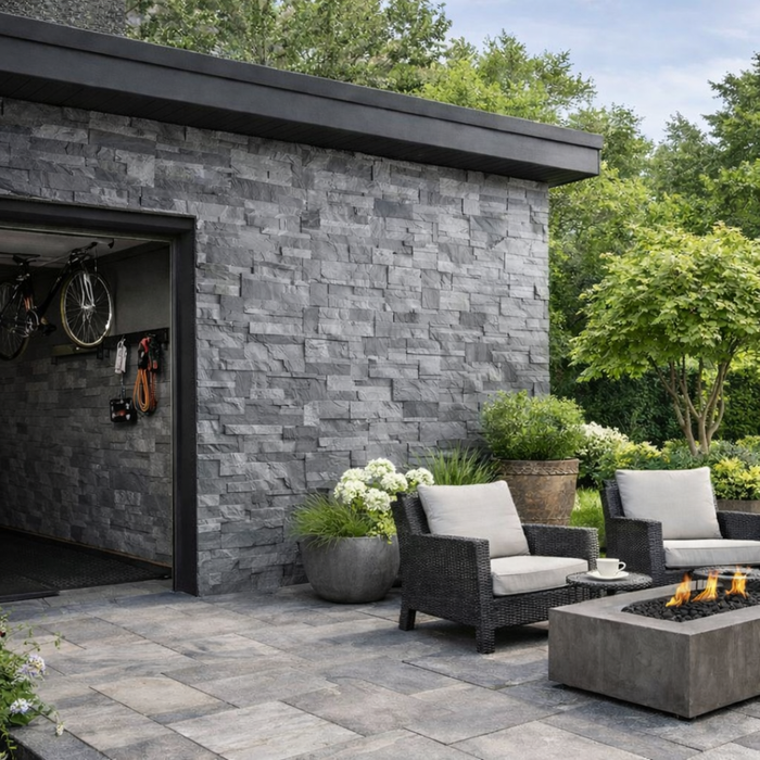 Black Modular Slate Split Face Tiles