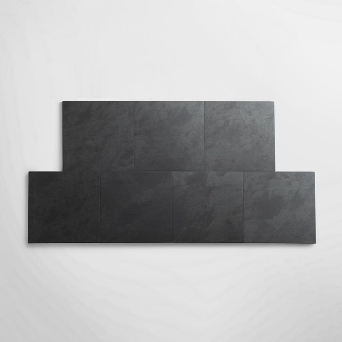 (7 PACK) Brazilian Black Riven Slate Sectional Hearth Tiles