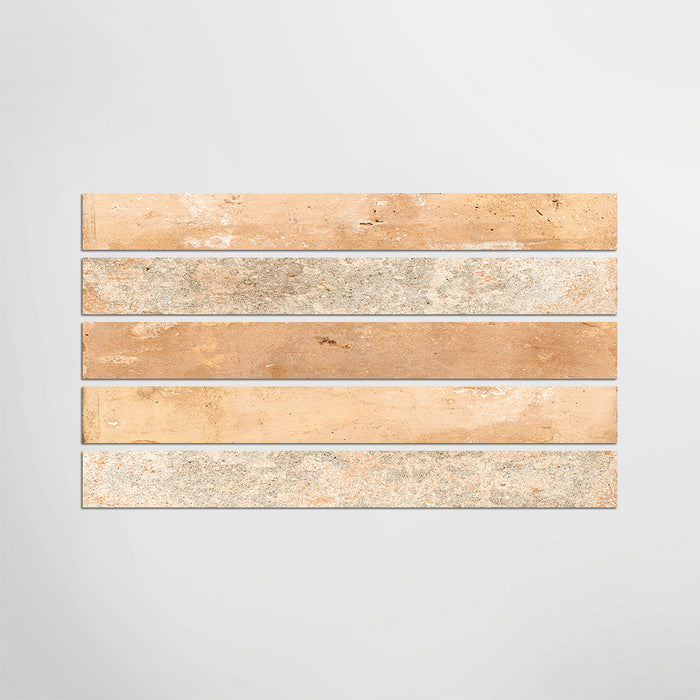 Long Brick Effect Beige Porcelain Tile
