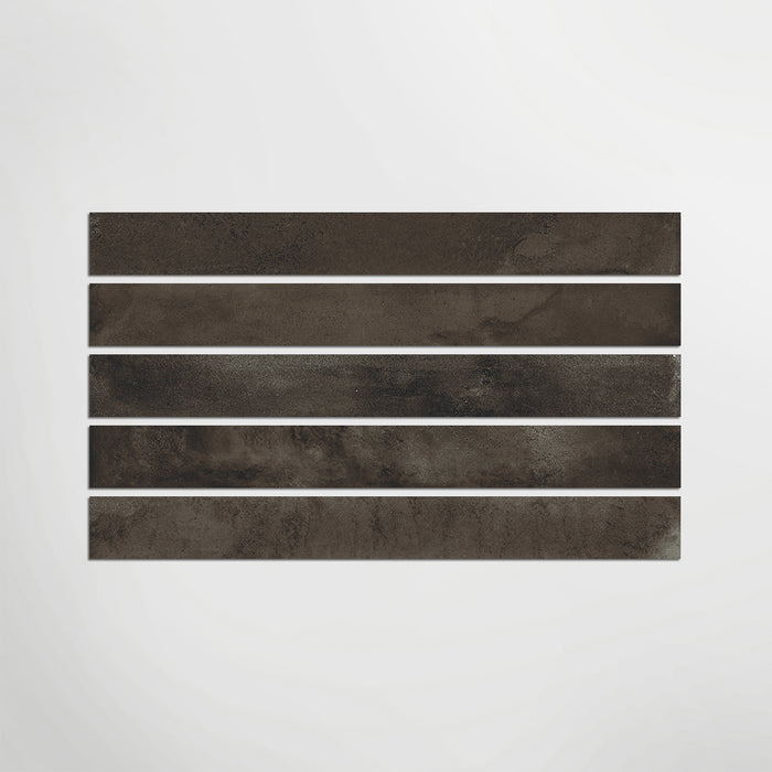 Grey Anthracite Slim Brick Style Tiles - Quality Porcelain Wall Floor