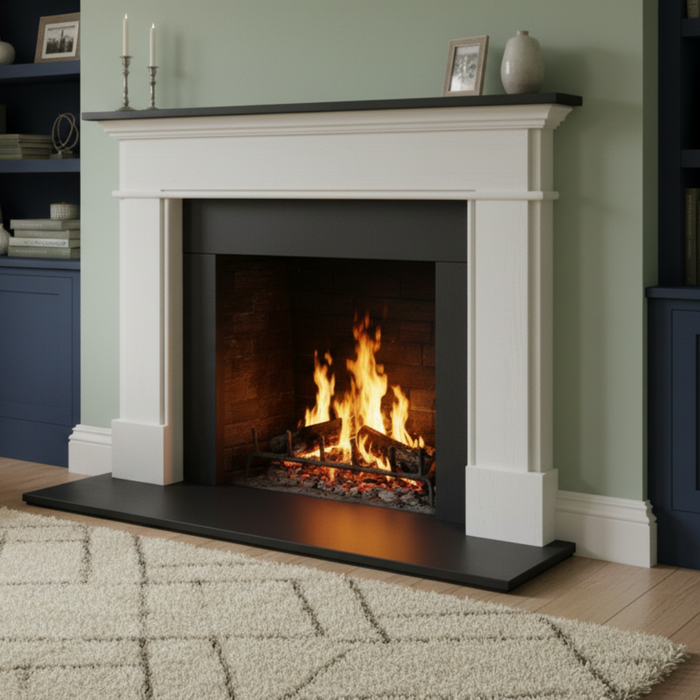 Black Honed Granite Hearth