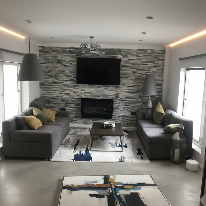 Silver Grey Quartz Split Face Tiles